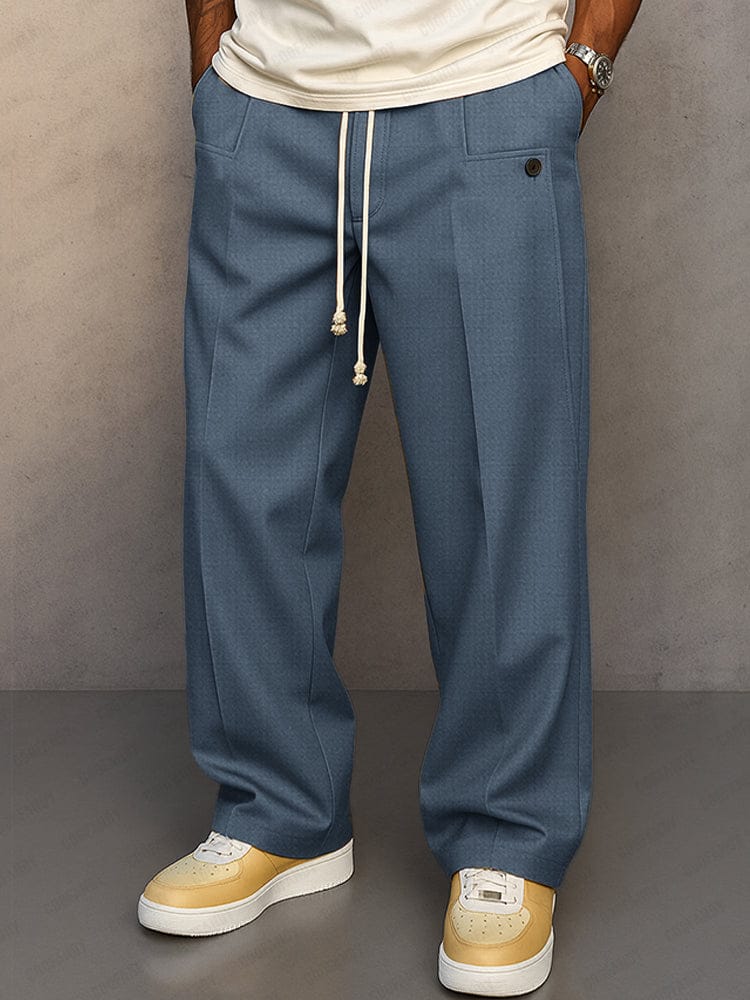 Pantalón con Corte Relaxed Fit y Cintura Ajustable para Hombre | Ideal para Uso Diario y Momentos de Descanso