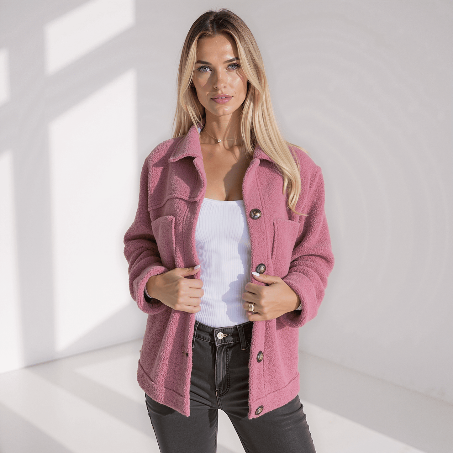 Abrigo con Botones Visibles y Corte Amplio para Mujer | Ideal para Uso Diario en Días Fríos