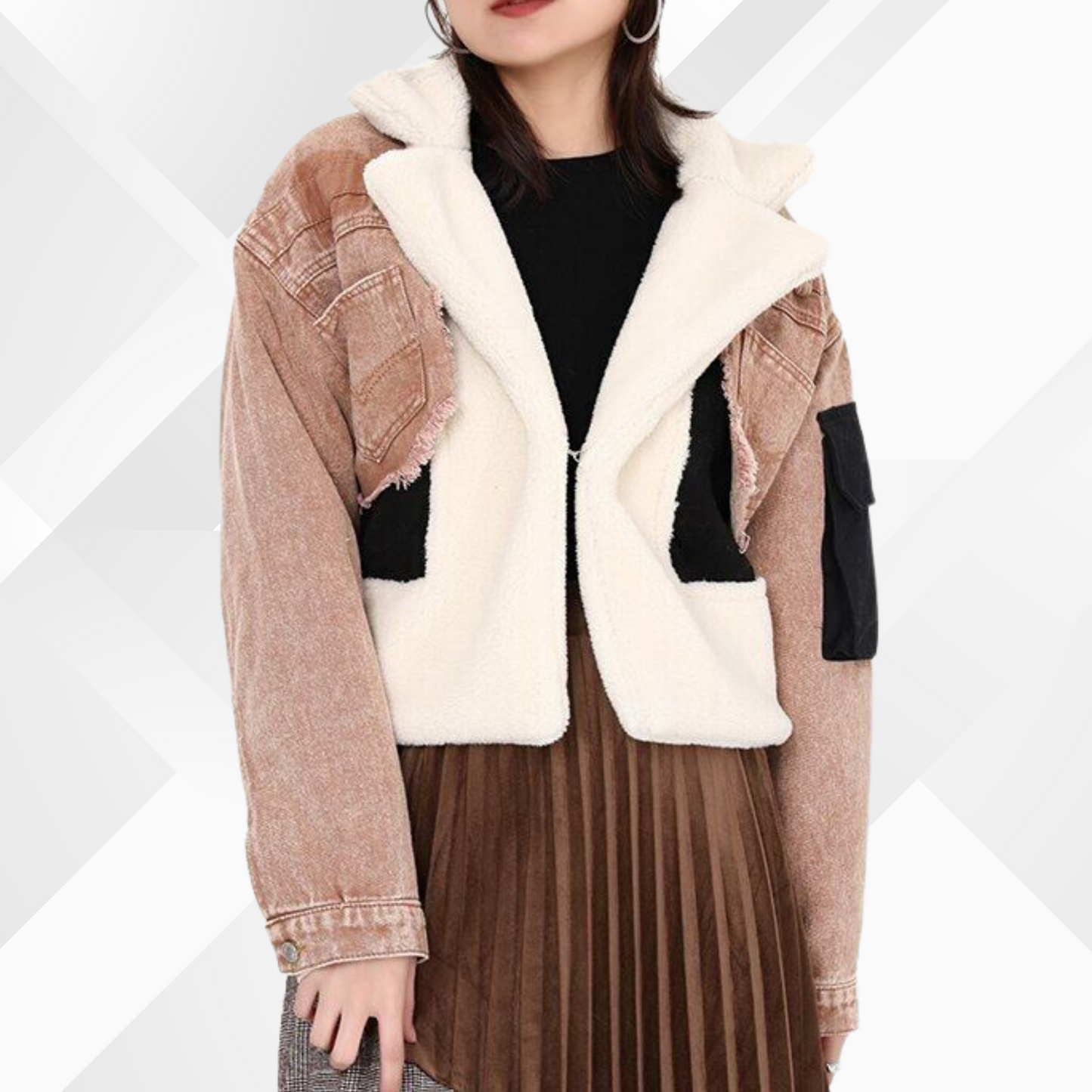 Chaqueta Patchwork con Diseño Estructurado para Mujer | Ideal para Uso Diario