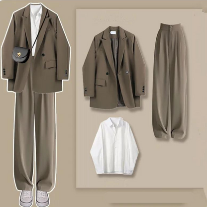 Conjunto De Tres Piezas Con Blazer Y Combinaciones Versátiles Para Mujer | Ideal Para Uso Diario Y Salidas