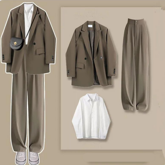 Conjunto De Tres Piezas Con Blazer Y Combinaciones Versátiles Para Mujer | Ideal Para Uso Diario Y Salidas
