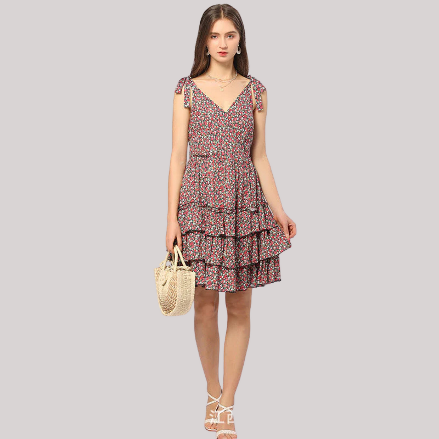 Vestido Midi Con Escote En V Y Corte Relajado Para Mujer | Ideal Para Uso Diario