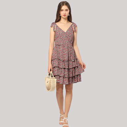 Vestido Midi Con Escote En V Y Corte Relajado Para Mujer | Ideal Para Uso Diario