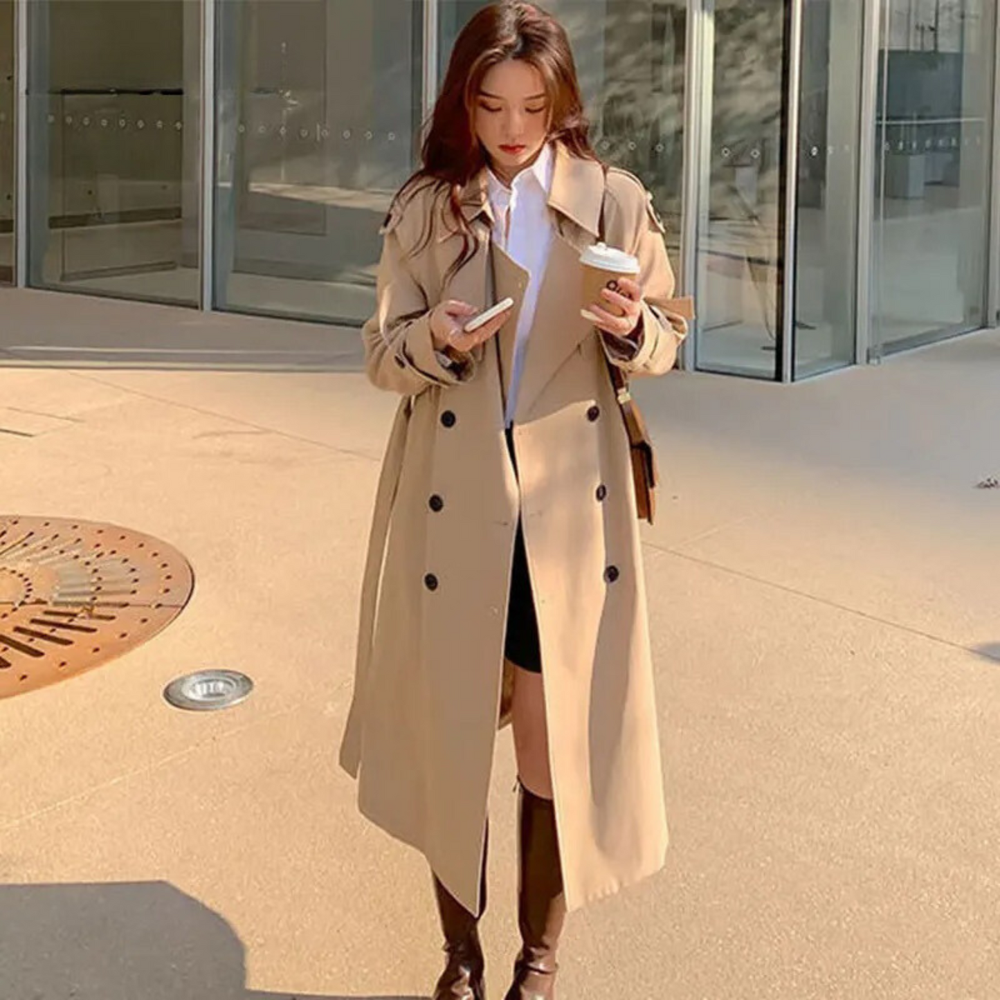 Manteau Largo Con Cierre Frontal Para Mujer | Ideal Para Entretiempo Y Actividades Exteriores