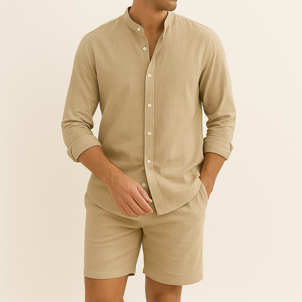 Conjunto De Dos Piezas Para Hombre Con Camisa Y Pantalón | Ideal Para Días Calurosos
