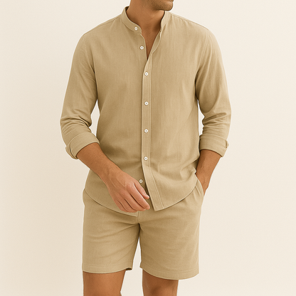 Conjunto De Dos Piezas Para Hombre Con Camisa Y Pantalón | Ideal Para Días Calurosos