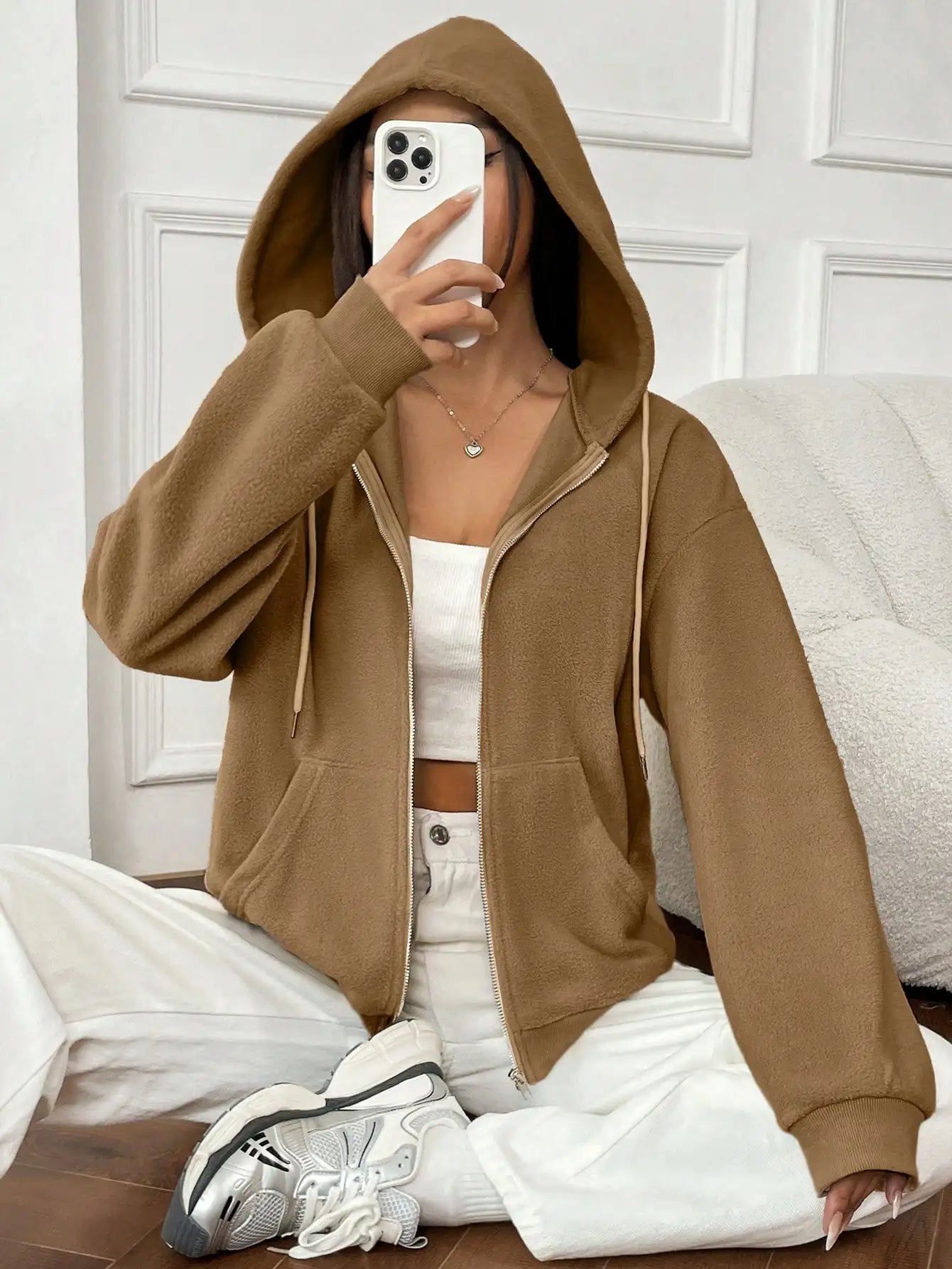 Chaqueta con Capucha y Cierre Frontal para Mujer | Ideal para Uso Diario