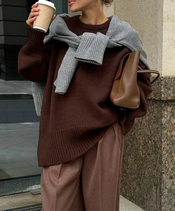 Suéter Oversize Con Encolure Amplia Para Mujer | Ideal Para Uso Diario Y Salidas Informales