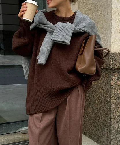 Suéter Oversize Con Encolure Amplia Para Mujer | Ideal Para Uso Diario Y Salidas Informales