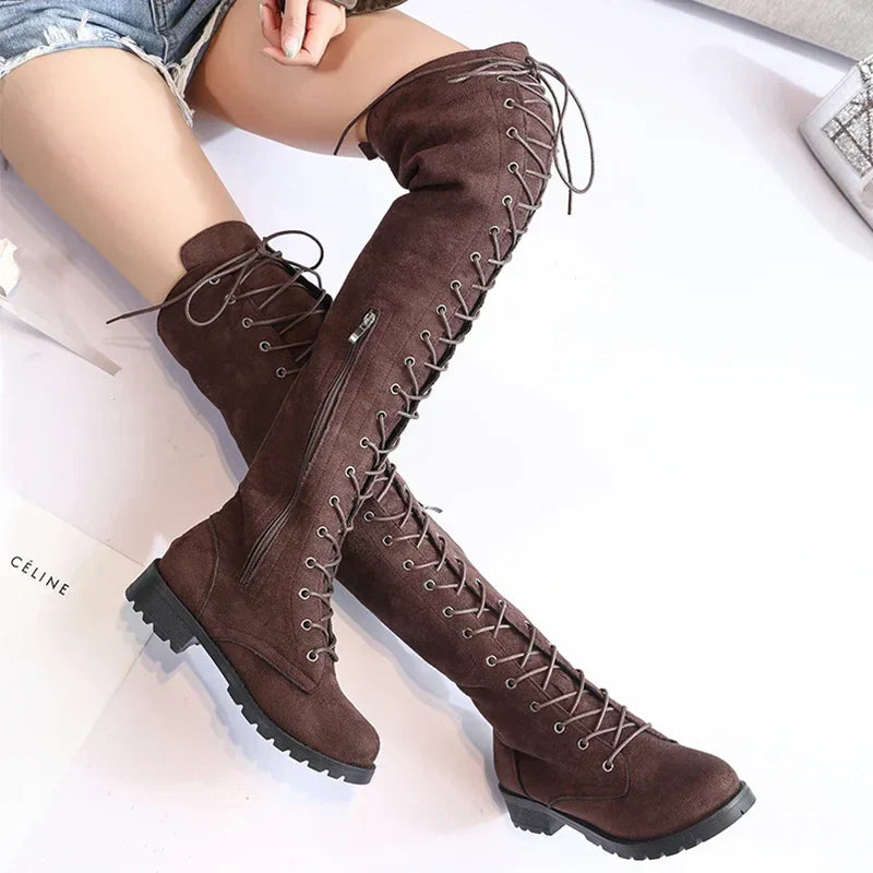 Botas Overknee con Cordones para Mujer | Ideal para Varias Temporadas