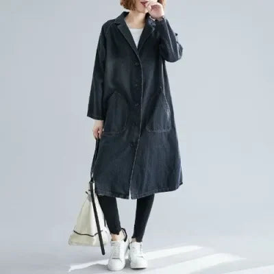 Trench Largo con Cuello de Solapa para Mujer | Ideal para Uso Diario u Ocasiones Variadas