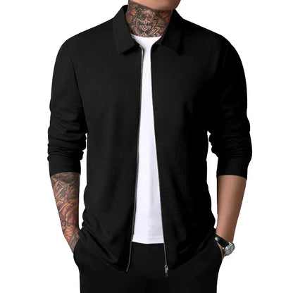 Chaqueta con Cierre de Cremallera y Cuello Estructurado para Hombre | Ideal para Uso Diario