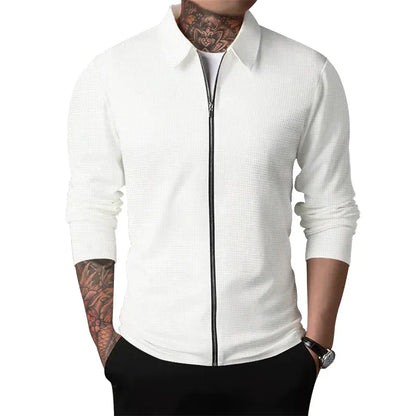 Chaqueta con Cierre de Cremallera y Cuello Estructurado para Hombre | Ideal para Uso Diario