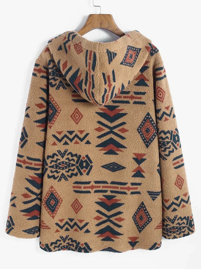 Cardigan Largo con Motivo Geométrico para Mujer | Ideal para Uso Diario en Invierno