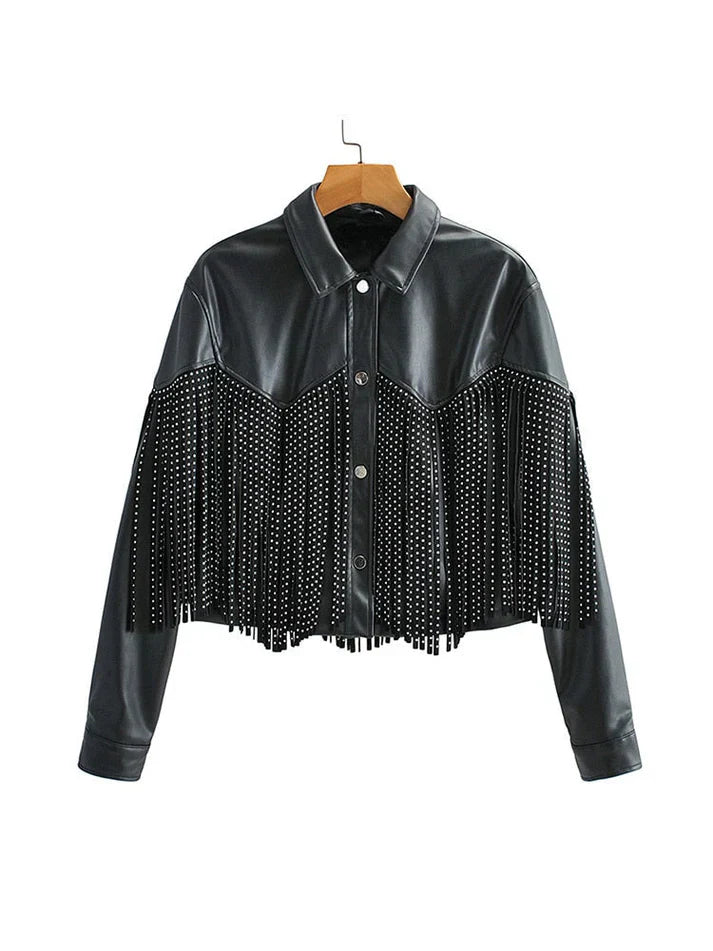 Chaqueta Corta con Detalle de Flecos para Mujer | Ideal para Uso Diario