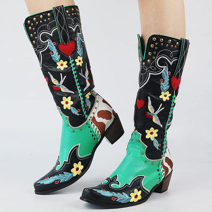 Botas De Estilo Western Con Diseño Estructurado Para Mujer | Ideal Para Uso Diario