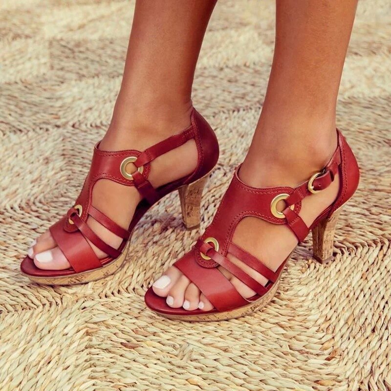 Sandalias de Tacón con Diseño Abierto para Mujer | Ideales para Uso Diario y Ocasiones Variadas