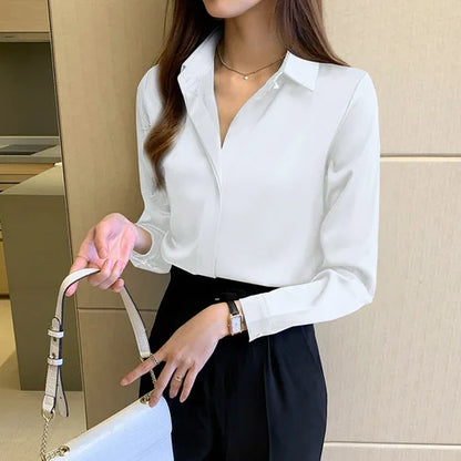 Blusa Con Cuello Clásico Y Corte Regular Para Mujer | Ideal Para Uso Diario O Eventos Formales