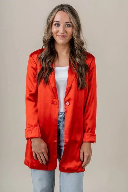Blazer Con Corte Estructurado Y Cierre Frontal Recto Para Mujer | Ideal Para Uso Diario Y Profesional