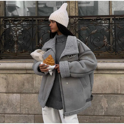 Abrigo De Invierno Con Diseño Holgado Y Bolsillos Para Mujer | Ideal Para Invierno
