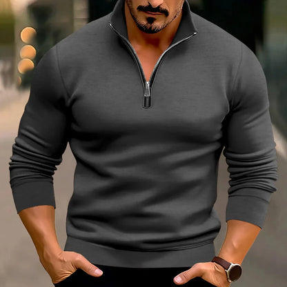 Jersey De Manga Larga Con Cuello Alto Y Cremallera Para Hombre | Ideal Para Uso Diario Y Profesional