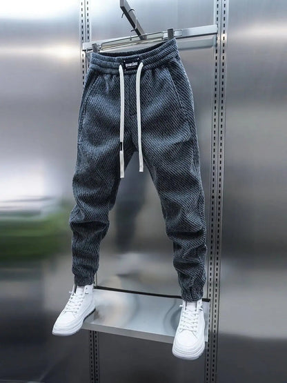 Pantalón con Motivo Acanalado y Cintura Elástica para Hombre | Ideal para Uso Diario y Ocio