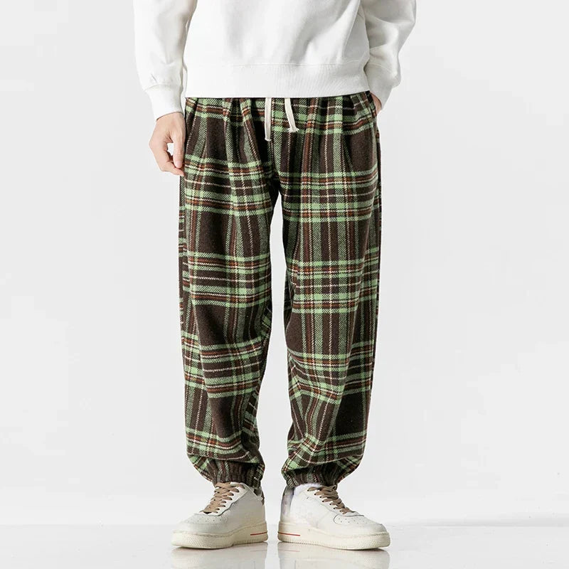 Pantalón De Chándal A Cuadros Con Corte Amplio Para Adultos | Ideal Para Uso Diario E Informal