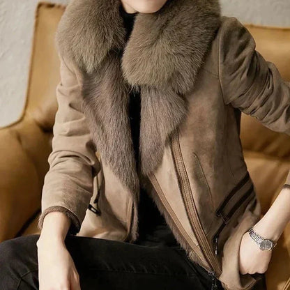 Chaqueta Tipo Biker con Cremallera para Mujer | Ideal para Otoño E Invierno