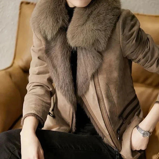 Chaqueta Tipo Biker con Cremallera para Mujer | Ideal para Otoño E Invierno
