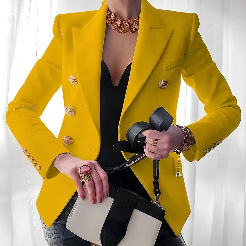 Blazer con Corte Estructurado y Cierre de Botones para Mujer | Ideal para Oficina o Uso Diario