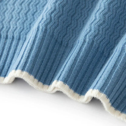 Jersey con Media Cremallera y Textura Acanalada en Zigzag para Hombre | Ideal para Entretiempo
