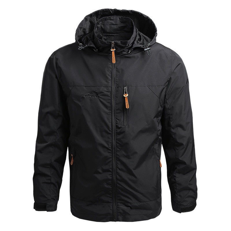 Chaqueta Ligera Con Capucha Ajustable Y Bolsillos Con Cremallera Para Hombre | Ideal Para Actividades Exteriores Y Uso Diario