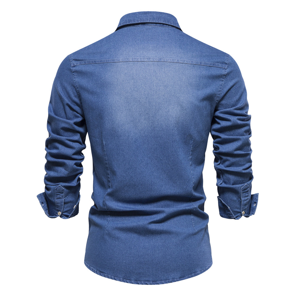 Camisa Con Corte Clásico Y Mangas Largas Para Hombre | Ideal Para Uso Diario Y Entornos Informales