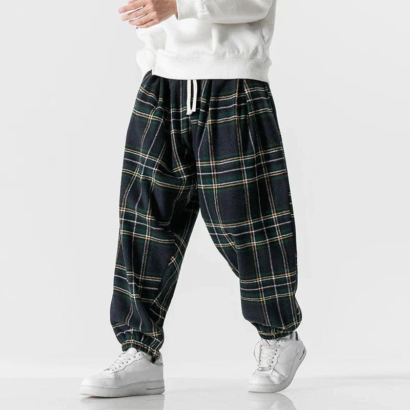 Pantalón De Chándal A Cuadros Con Corte Amplio Para Adultos | Ideal Para Uso Diario E Informal
