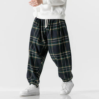 Pantalón De Chándal A Cuadros Con Corte Amplio Para Adultos | Ideal Para Uso Diario E Informal