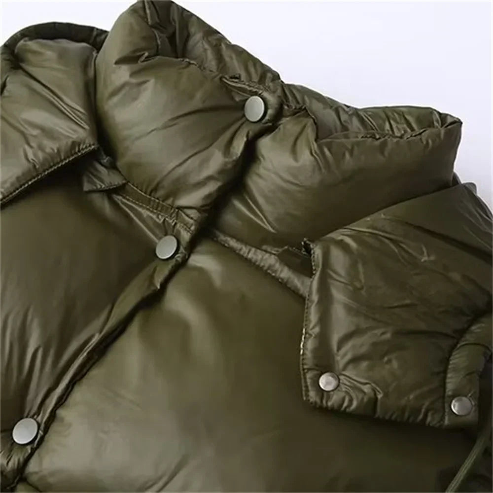 Chaqueta Acolchada Corta Con Capucha Para Mujer | Ideal Para Entretiempo