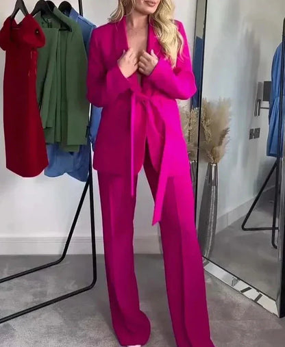 Conjunto De Blazer Ajustado Y Pantalón Coordinado Para Adultos | Ideal Para Contextos Profesionales Y Versátiles