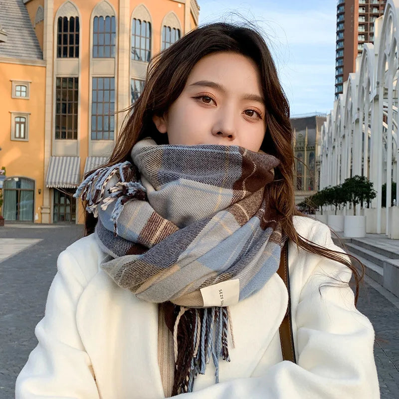 Bufanda Con Estampado De Cuadros Para Hombre Y Mujer | Ideal Para Invierno