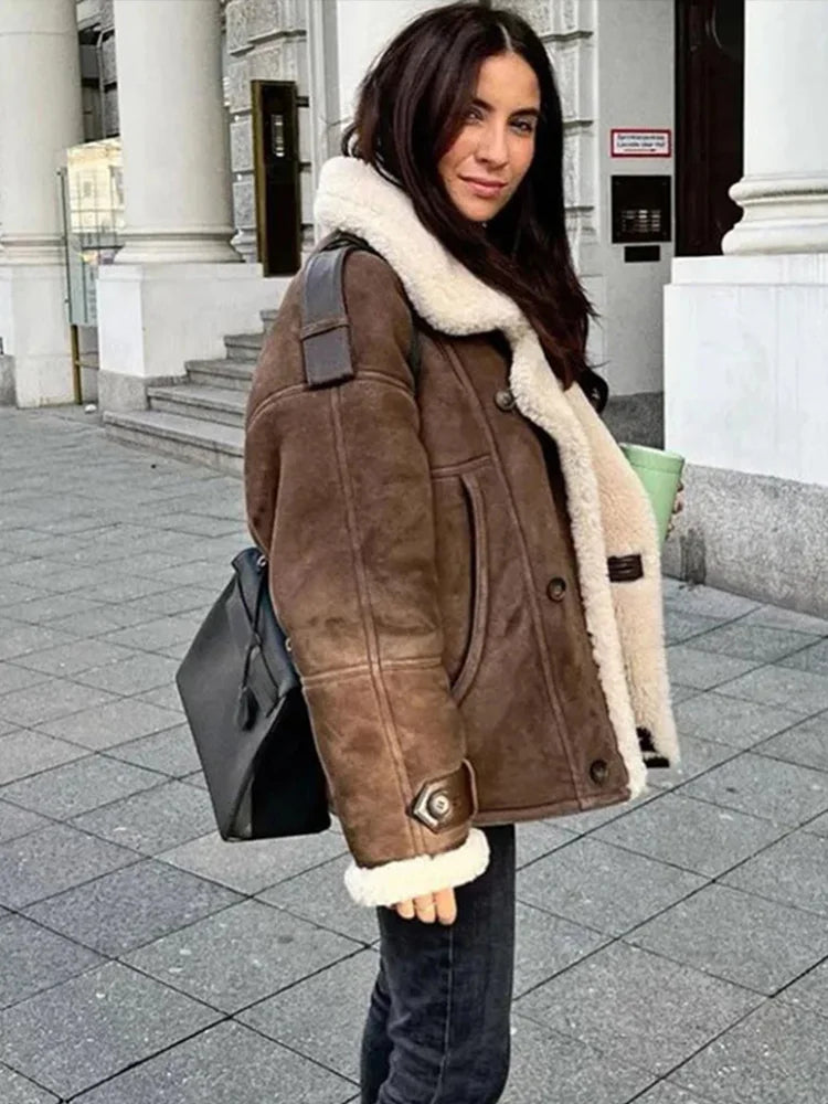 Abrigo Largo con Cierre de Botones y Cuello con Solapa para Mujer | Ideal para Otoño e Invierno