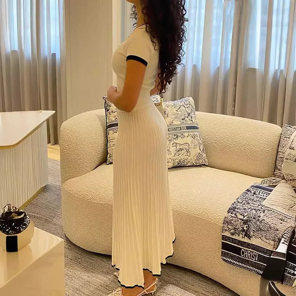 Conjunto de Dos Piezas con Diseño de Punto Acanalado para Mujer | Ideal para Oficina u Ocasiones Informales