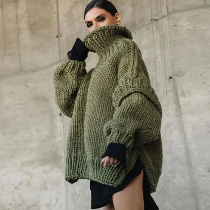 Suéter De Cuello Alto Y Corte Oversize Para Mujer | Ideal Para Invierno