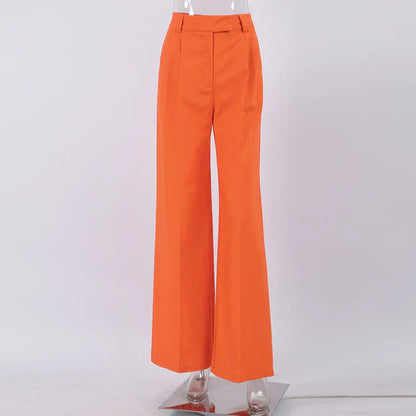 Pantalón De Cintura Alta Con Piernas Anchas Y Pliegues Para Mujer | Ideal Para Uso Diario