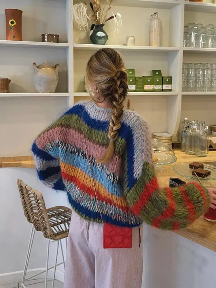 Jersey con Diseño Calado y Corte Amplio para Mujer | Ideal para Otoño e Invierno