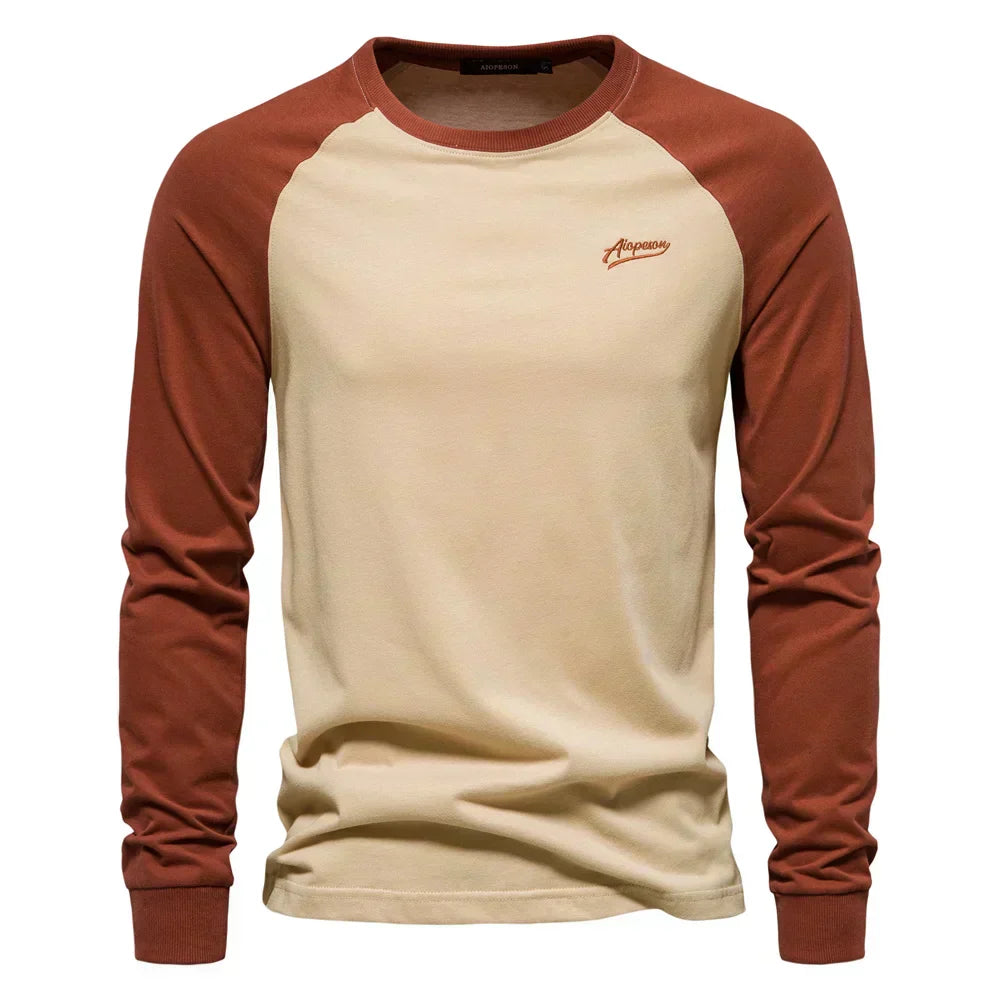 Camisa De Color Liso Con Mangas Raglán Y Cierre Abotonado Para Hombre | Ideal Para Uso Diario