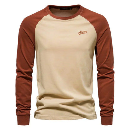 Camisa De Color Liso Con Mangas Raglán Y Cierre Abotonado Para Hombre | Ideal Para Uso Diario
