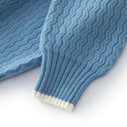 Jersey con Media Cremallera y Textura Acanalada en Zigzag para Hombre | Ideal para Entretiempo