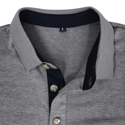 Camisa De Manga Larga Con Col Interior Contrastado Y Bolsillo En El Pecho Para Hombre | Ideal Para Uso Profesional E Informal