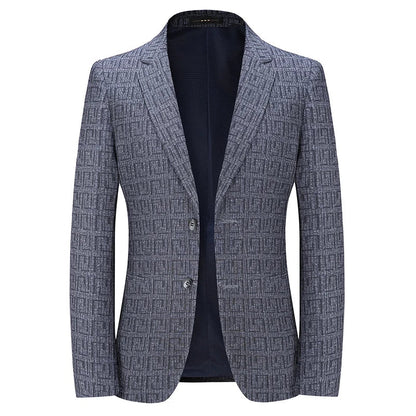 Blazer Con Motivo Geométrico Y Corte Estándar Para Hombre | Ideal Para Usos Formales Y Semi-Formales