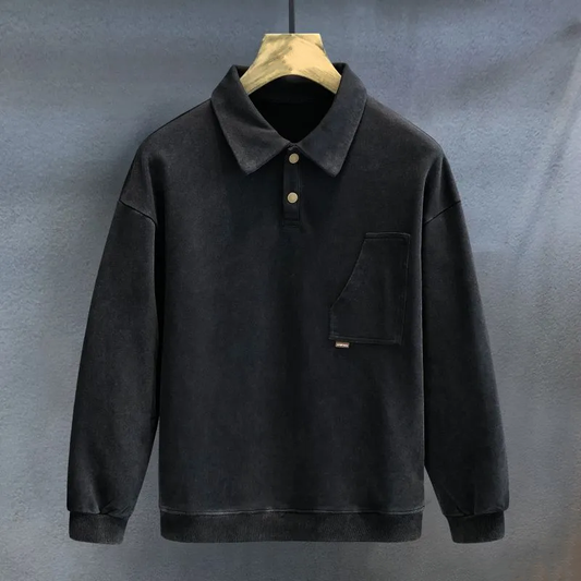Jersey Con Cuello Abotonado Y Mangas Largas Para Hombre | Ideal Para Uso Diario