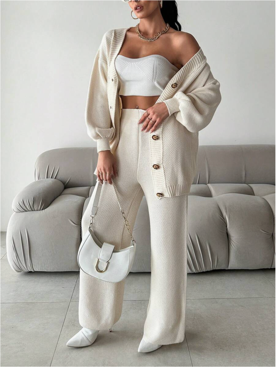 Conjunto de Dos Piezas con Cuello en V para Mujer | Ideal para Uso Diario y Salidas